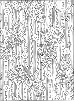 a coloring page with flowers and lines in the background, as well as an image of a