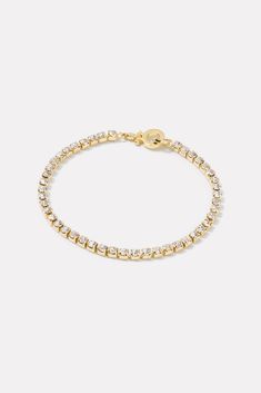 GORJANA Parker Shimmer Clasp Bracelet | EVEREVE Little Words Project, How To Clean Crystals, Clasp Bracelet, White Crystals, Bracelet Clasps, Gold Plated Necklace, Jewelry Bags, High Quality Jewelry, Ring Bracelet