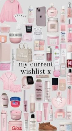 Not mine My Pink Wishlist, Skin Care Birthday Gift, Bday Wishlist Aesthetic, Pink Girly Christmas Wishlist, Pink Aesthetic Wishlist, Pink Birthday Wishlist, Self Care Wishlist Ideas, Pink Girly Things To Buy, How To Make A Wishlist