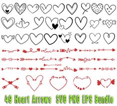 hearts and arrows svg files bundle