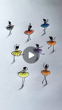 a group of people in different colored tutu skirts