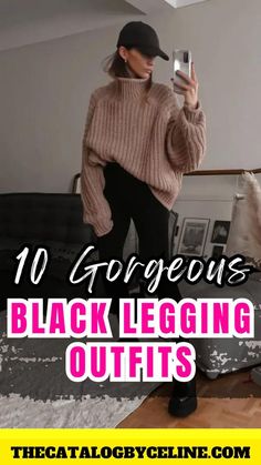 Black Legging Outfits, Black Leggings Outfit Summer, Black Leggings Outfit Winter, Black Leggings Outfit Fall, Leggings Outfit For Work, Black Leather Leggings Outfit, Leggins Outfit, Black Leggings Casual, Leggings Outfit Spring