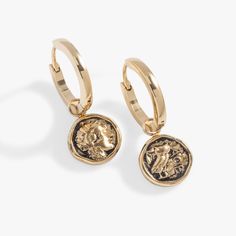 Stainless Steel Gold Gold Coin Earrings, Coin Earrings, Gold Coin, Alex And Ani, Gold Coins, Silver Coins, Good Fortune, Gold Frame, Double Sided