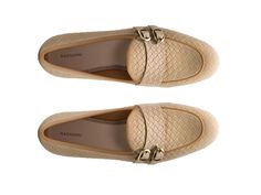 The Kennia is a chic apron toe loafer that features a woven design and double buckle strap. Its low stacked heel and slip-on style make it a smart decision for the office or a stylish alternative on the weekend. Chic Apron, Cream Style, Woven Design, Shoe Care, Stacked Heel, Will Smith, Exclusive Collection, Loafer Shoes, The Weekend