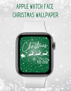 an apple watch face with christmas wallpaper