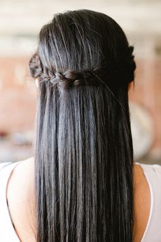 Straight Prom Hair, Gorgeous Braids, Party Hair, Wedding Hair Makeup, Estilo Chic, Long Black Hair, Good Hair Day, Wedding Hair And Makeup, Hair Dos