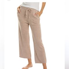 Nwt Barefoot Dreams Pants Comfortable Brown Pants For Spring, Comfortable Brown Bottoms For Fall, Brown Straight Leg Loungewear Bottoms, Comfortable Brown Bottoms For Lounging, Comfortable Brown Bottoms For Spring, Brown Relaxed Fit Bottoms For Lounging, Neutral Bottoms For Lounging In Spring, Spring Lounging Bottoms In Neutral Color, Spring Neutral Bottoms For Lounging