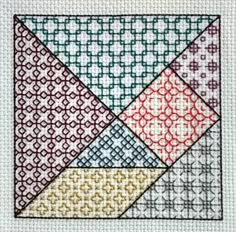 a cross stitch pattern with different colors