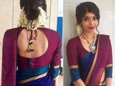 116 Likes, 6 Comments - T A R A' S (@taras_designs) on Instagram: “Blouse stitching done for my beautiful niece  Hair and makeup done by @dhanu_9 herself.…” Saree Blouse Back Neck Designs, ब्लाउज बैक नेक डिजाइन, Latest Saree Blouse, Cotton Saree Blouse Designs, Cotton Blouse Design, Cotton Saree Blouse, Pattu Saree Blouse Designs, Saree Blouse Neck Designs