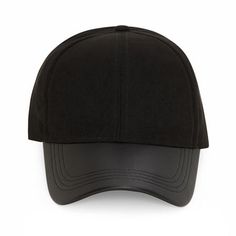 a black baseball cap on a white background