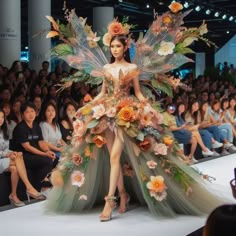 Fairy Fashion Show, Garden Of Time Theme Dress, Flower Clothes Aesthetic, Fashion Show Dresses Ideas, Met Gala Outfits Ideas 2024, Garden Of Time Dress Met Gala, Garden Of Time Fashion, Garden Of Time Dress, Unique Dresses Creative