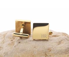 "Custom Engraved 14k Gold plated Stainless Steel Square Personalized Cufflinks. PERSONALIZATION: Front of cuff links can be personalized with one, two or 3 initials. All letters are the same height. If you want your initials with a bigger letter for last name in the middle (Monogram), please specify in your message when you check out, otherwise it will done as picture. (We cannot engrave the back of the cufflinks). ( Yes, I can do more than 3 initials, contact me for a custom quote Great gift fo Human Heart Necklace, Tie Bar Clip, Personalized Cufflinks, Groom Groomsmen, Best Gifts For Men, Monogram Gifts, Stainless Steel Pendant, Father Of The Bride, Tie Accessories