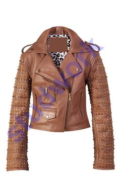 Women's Biker's Golden Studs Shoulder Epaulets Premium Leather Handmade Brando Punk Jacket Studded Jacket made with 100 % Genuine Top Quality Cowhide Leather Steampunk Jacket High-Quality Studs. Each securely added by hand Cropped, Vintage - Inspired / Moto / Fit 0.9 to 1.0 MM Cowhide Leather used Soft Real Leather All sizes Available Make sure to Look at the size chart below before selecting your size. We can offer you customized size/ customized design and Color Changes If you want we can writ Punk Jacket, Steampunk Jacket, Studded Jacket, Animal Coloring, Lady Biker, Cowhide Leather, Leather Handmade, Real Leather, Favorite Outfit