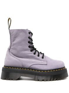 lavender purple calf suede front lace-up fastening side zip fastening ankle-length pull-tab at the heel round toe branded insole rubber lug sole Dr Martens Jadon, Lavender Purple, Shoes Uk, Derby Shoes, Espadrille Shoes, Lug Sole, Party Shoes, Pull Tab, Leather Accessories