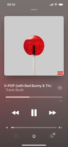 an mp3 player with the caption kpop with bad bunny and the travis scott