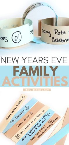 the new year's eve family activities for kids to do with paper and glue