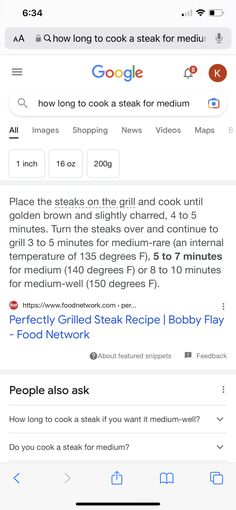 an iphone screen showing the menus and instructions for cooking with food items on it