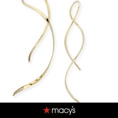 in stock Modern Twist Yellow Gold Earrings With Polished Finish, Modern Twist Polished Yellow Gold Earrings, Macy's Elegant Yellow Gold Earrings, Elegant Spiral Gold Plated Earrings, Modern Twist 14k Gold Earrings, Modern Twist 14k Gold Earrings For Formal Occasions, Modern Twist 14k Gold Formal Earrings, Elegant Yellow Gold Jewelry From Macy's, Elegant Swirl Earrings As Gift