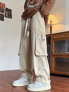 Men's Vintage Straight Leg Corduroy Cargo Pants - AnotherChill