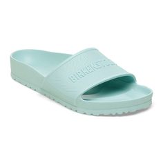 Barbados EVA Surf Green | BIRKENSTOCK Breathable Slip-on Slides For Beach, Lightweight Non-slip Slides, Athleisure Sports Slides For Summer, Functional Synthetic Slip-on Slides, Functional Slip-resistant Slide Sport Sandals, Breathable Blue Slide Sandals, Sporty Lightweight Slides For Beach, Lightweight Sporty Slides For The Beach, Slip-resistant Beach Sport Sandals