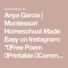 the text reads, any garcia montessoi homeschool made easy on instagram