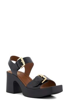 Square Toe Heels, Leather Platform Sandals, Buckled Heels, Dune London, Leather Buckle, Block Heels Sandal, Wide Straps, Black Heels, Platform Sandals