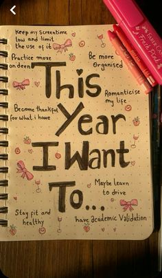 this year i want to write on a notebook