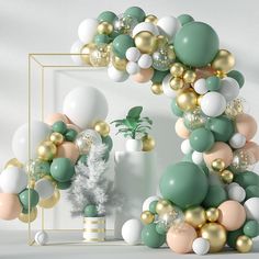 Vintage Green Platinum Latex Balloons Party Pack - PARTY LOOP Teal Balloons, Green Balloons, Deco Ballon, Balloons Decoration, Ballon Party, Gold Confetti Balloons, Garland Arch