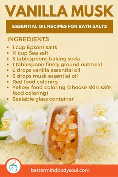 Diy Bath Salts With Essential Oils, Bath Salts Diy Recipes, Home Spas, Bath Soak Recipe, Bath Salts Recipe, Bath Salts Diy, Love Body, Bath Recipes, Homemade Bath