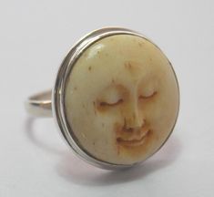 Moon Ring J' ADORE!!!!!! Boho Moon Rings, Moon Face Ring, Handmade Moon-shaped Spiritual Crystal Ring, Full Moon Ring, Spiritual Moon-shaped Collectible Jewelry, Face Ring, Man In The Moon, Sun Face, Face Jewellery