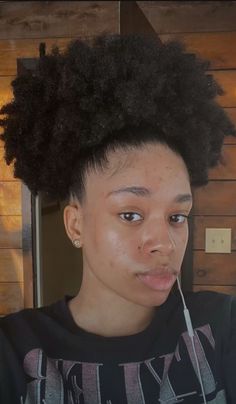 Undefined Natural Hair, High Puff Natural Hair, Afro Puff Hairstyles, Puffy Hair, Hair Goal, Double Buns, Messy Ponytail