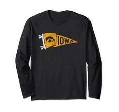 PRICES MAY VARY. Officially Licensed University of Iowa apparel. Show your support for the Hawkeyes with this Iowa logo apparel! The soft material and digitally printed logo make this a great addition to any Iowa Hawkeyes apparel collection! Go Hawkeyes! Wear this fan favorite Iowa Hawkeyes apparel to the big game or just hanging out around the house. The unique vintage logo will let everyone know your affiliation with UI! Lightweight, Classic fit, Double-needle sleeve and bottom hem Black School Spirit T-shirt With Screen Print, Black Band Merch Top With Team Name, Black Long Sleeve Fan Gear T-shirt, Long Sleeve College T-shirt With Branding, Long Sleeve Branded T-shirt For College, Black Team Spirit T-shirt With Branding, Black Band Merch Tops For Fan Gear, Black Band Merch T-shirt For College, School Spirit Black T-shirt With Logo