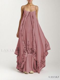 Lasaky - Elegant Long Evening Gown Long Fitted Dresses, Elegante Y Chic, Elegant Maxi Dress, Bohemian Print, Long Evening Gowns, Styl Boho, Loose Dress, Outfit Casual, Types Of Skirts