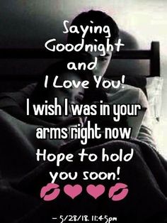 a woman laying in bed with the words saying, saying goodnight and i love you