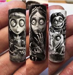 Uñas Tim Burton, Tim Burton Nails, Nail Art Designs Images, Nail Art Techniques, Strong And Healthy, Halloween Nail Designs, Grow Strong, Tim Burton, Something Beautiful