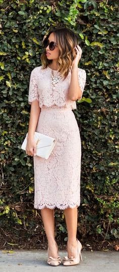 Midi Homecoming Dresses, Pink Lace Midi Dress, Cocktail Pink, Cocktail Dress Short, Pink Cocktail, Pink Cocktail Dress, Eva Longoria, Lace Midi Dress, Guest Outfit