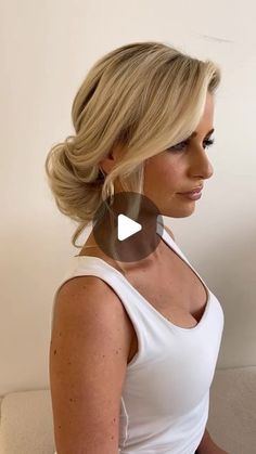 Side Part Updo Wedding Low Buns, Side Part Low Bun Wedding Bridal Hair, Updos With Face Framing, Easy Side Buns For Long Hair, Low Loose Side Bun, Side Buns For Wedding, Low Side Bun Updo, Behind One Ear Hairstyle, Center Part Updo Wedding