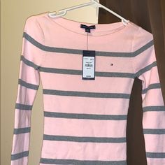 Perfect For Cold Weather . These Keep You Really Warm . Never Worn And 100% Authentic !!! Reminder If You Add 3 Or More Things To Your Bundle I’ll Personally Send A Discount ! ! Tommy Hilfiger Long Sleeve, Pink Gray, Pink Grey, You Really, Cold Weather, Pink Ladies, Tommy Hilfiger, Long Sleeve Tees, Womens Tops