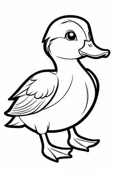 Duck Coloring Page 9 for Kids Duck Colouring Pages, Duck Drawing For Kids, Duck Coloring Pages, Transportation Preschool Activities, Chicken Coloring Pages, Flamingo Coloring Page, Vegetable Animals, Chicken Coloring, Bird Coloring