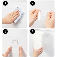 instructions on how to clean an electrical outlet with a cloth dispenser and wipes