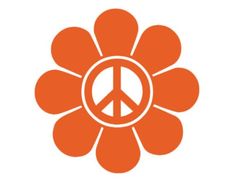 a flower with a peace sign on it's center and the word peace in the middle