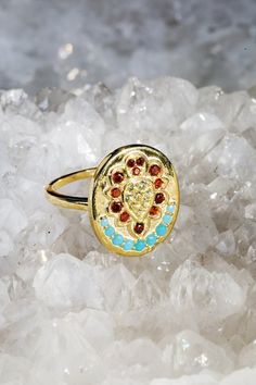 SACRED garnet and turquoise ring Garnet And Turquoise Ring, Heirloom Gold Turquoise Gemstone Ring, Spiritual Turquoise Ring Jewelry, Gold Bohemian Multi-stone Rings, Bohemian Gold Multi-stone Rings, Gold Oval Turquoise Multi-stone Ring, Gold Turquoise Multi-stone Oval Ring, Handmade Turquoise Spiritual Ring, Gold Oval Multi-stone Turquoise Ring