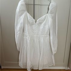 Astr White Flowy Babydoll Dress Nwt, Never Worn, Super Soft And Light, With Tie White Babydoll Dress Fall, White Puffy Baby Doll Dress, Cotton Babydoll Dress Nightwear, Short Flowy Dress, Babydoll Dress Pregnant, Free People Get Obsessed Babydoll Dress, Flowy Dress Short, White Babydoll, White Babydoll Dress