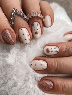 December Nails, Milky Nails, Short Gel Nails, Cute Gel Nails, Short Acrylic Nails