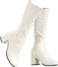 Fitted Synthetic Summer Boots, Retro Synthetic Boots For Fall, Retro Fitted White Boots, Retro Boots For Spring Party, Retro Spring Party Boots, Gogo Boots 60s, Mod Boots, 60s Boots, White Gogo Boots