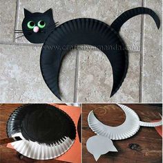 an image of a cat made out of paper plates