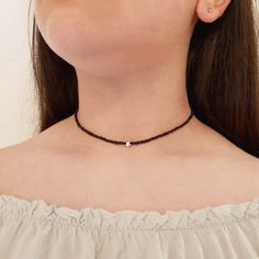 Silver star necklace Black choker necklace Star beaded necklace choker Glass choker Dainty choker Beach choker Boho necklace Choker collar Star Necklace Beads, Choker Ideas, Beach Choker, Kalung Choker, Silver Star Necklace, Trendy Chokers, Black Beaded Necklace, Black Beads Mangalsutra, Black Beads Mangalsutra Design