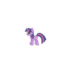 an image of a pixelated pony with pink hair and purple manes on it