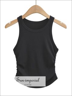 Fabric Type:JERSEY Material:Rayon Material:Spandex Style:High Street Clothing Length:Short Origin:CN(Origin) Decoration:NONE Gender:WOMEN Pattern Type:Solid Age:Ages 18-35 Years Old Tops Type:Tank Tops Item Type:Tops 95% Rayon, 5% Spandex Size Table S : Bust 65cm+(25.6"+) Length 40cm(15.7") M : Bust 69cm+(27.2"+) Length 41cm(16.1") The size be measured by ourselves, error 1-3cm Casual Black Ruched Tank Top, Ruched Stretch Tank Top, High Stretch Ruched Tops For Summer, Casual Stretch Ruched Tank Top, Casual Ruched Stretch Tank Top, Summer High Stretch Ruched Tops, Stretch Ruched Solid Color Tank Top, Ruched Tops For Summer Workouts, Sporty Ruched Top For Summer