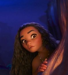 an animated character with long hair and big eyes